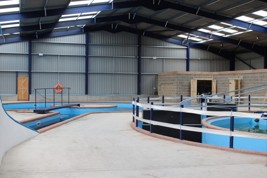 Interior of a steel framed equestrian centre